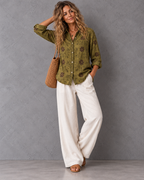 Junia | Women's Vintage Leaf Blouse