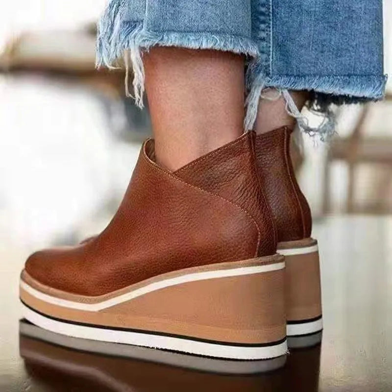 Nora | Waterproof Wedge Ankle Boots