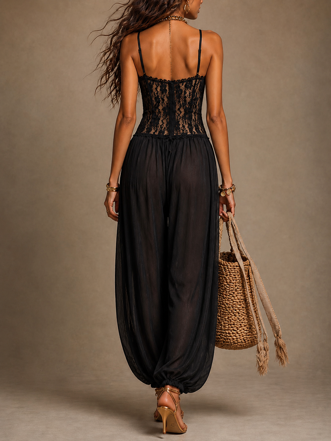 Marina | Lace Bodice Harem Jumpsuit