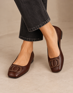 Georgette | Square Toe Hardware Flats
