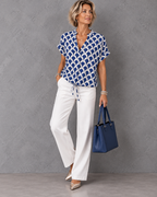Elin | Women's Casual Top with Print and V-Neck