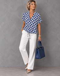 Elin | Women's Casual Top with Print and V-Neck