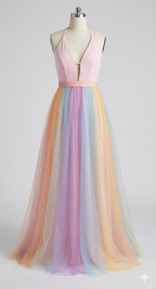 Adalina | Women's Halter V-Neck Maxi Dress