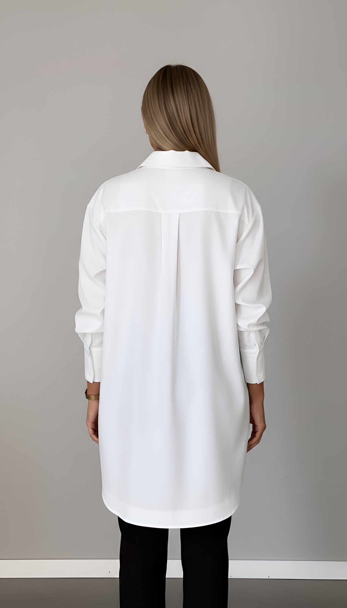 Verena | Oversized Cotton Shirt Classic Color Button Front