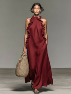 Lucy | Ruffle Sleeveless Maxi Dress