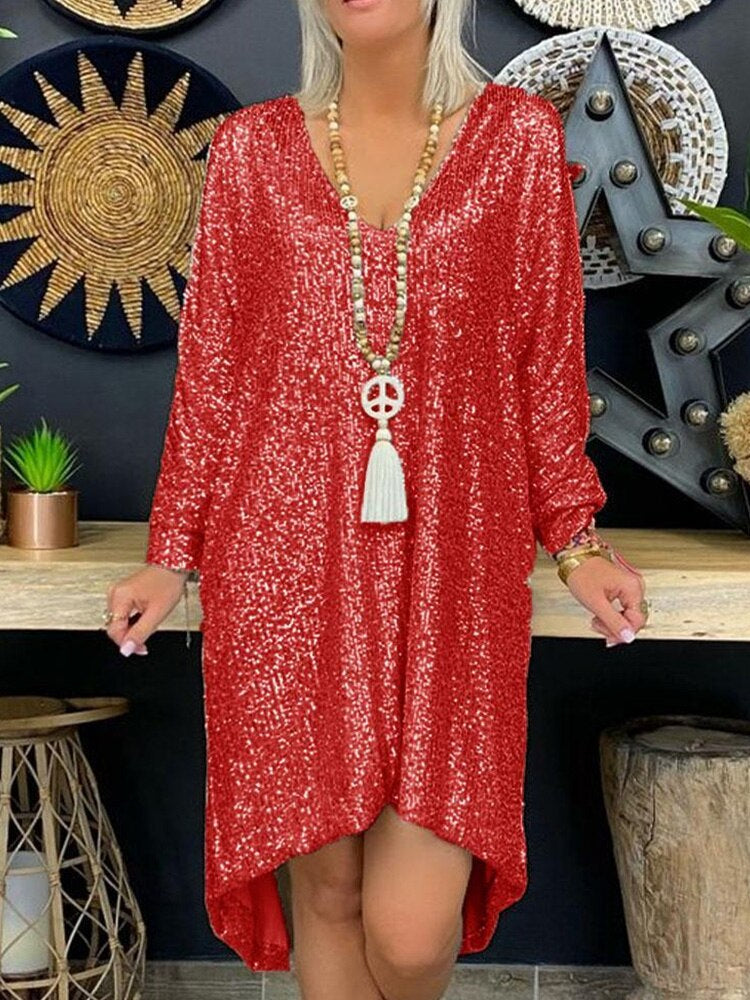 Aurelia | Long Sleeve Sequin Evening Gown