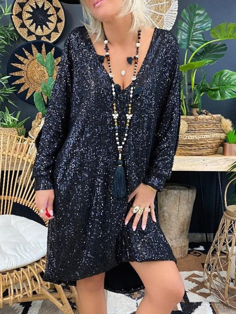 Aurelia | Long Sleeve Sequin Evening Gown