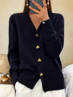 Ella | Heart Button Knit Cardigan