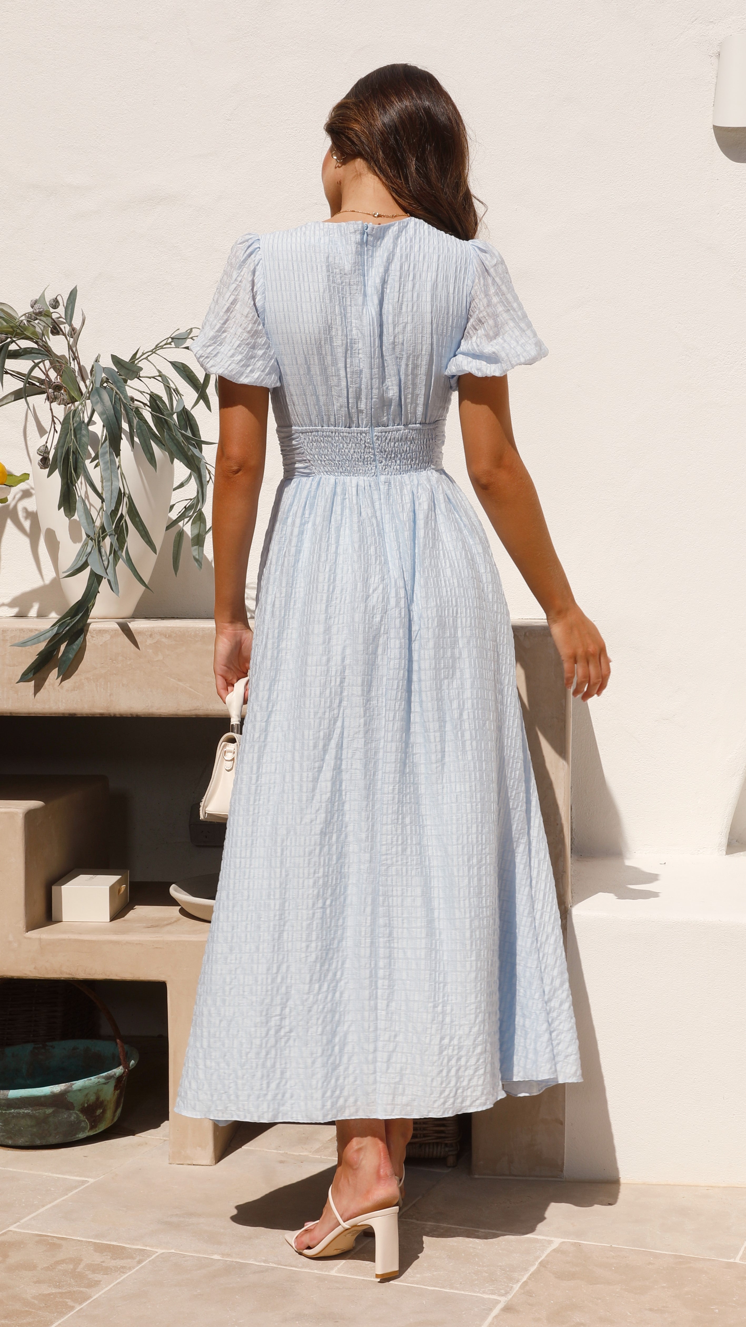 Marlena | Women's V-Neck Maxi Dress with Buttons