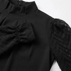 Avelina | Gathered Neck Lace Sleeve Blouse