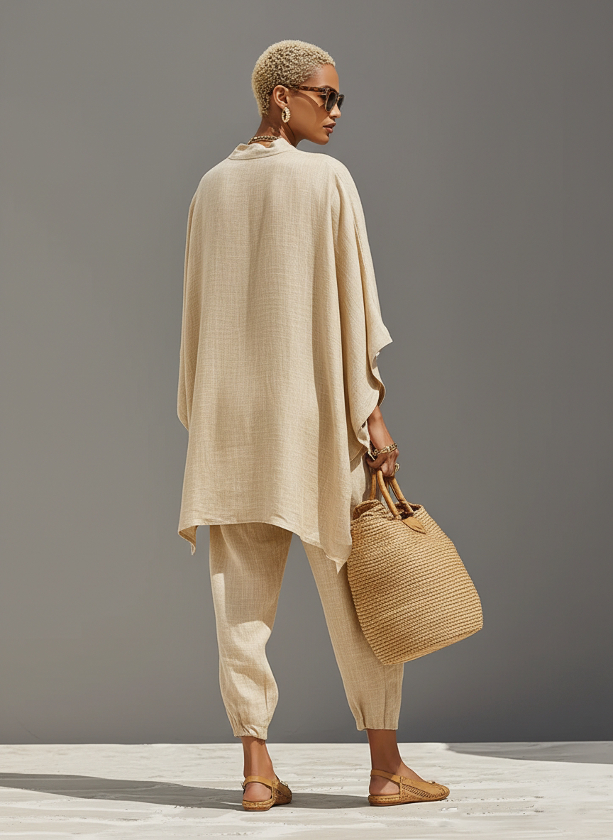 Solenne | Textured Asymmetric Two-Piece Set