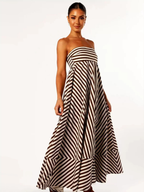 Seraphine | Striped Strapless Maxi Dress