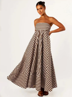 Seraphine | Striped Strapless Maxi Dress