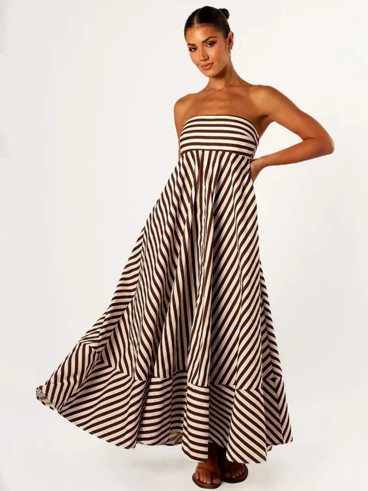 Seraphine | Striped Strapless Maxi Dress