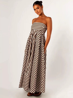 Seraphine | Striped Strapless Maxi Dress