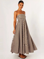 Seraphine | Striped Strapless Maxi Dress