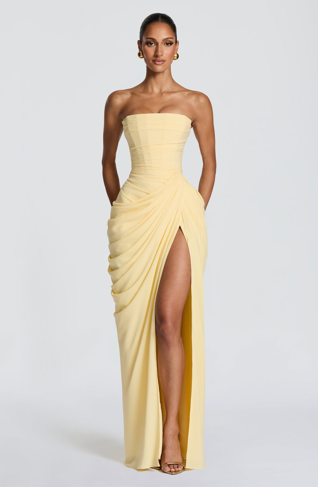 Marjorie  | Maxi Dress with Lace-Up and Side Slit