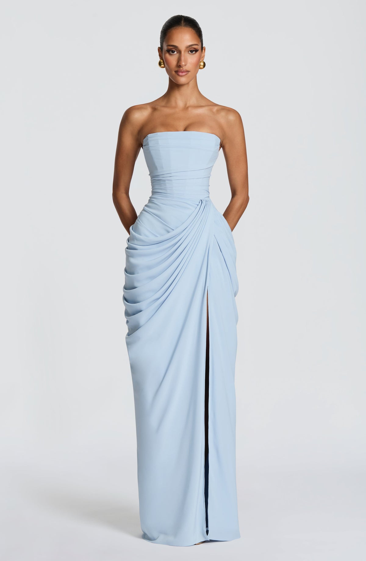 Marjorie  | Maxi Dress with Lace-Up and Side Slit