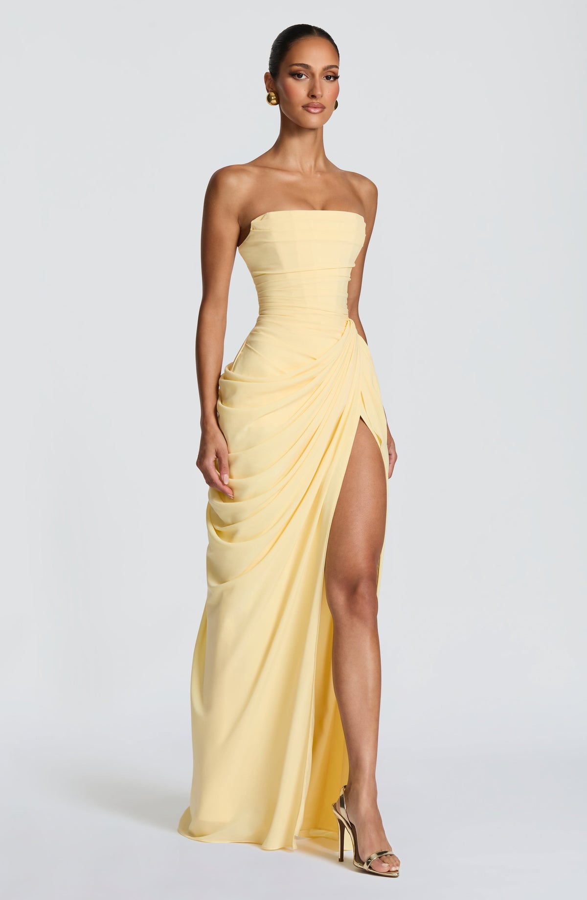 Marjorie  | Maxi Dress with Lace-Up and Side Slit