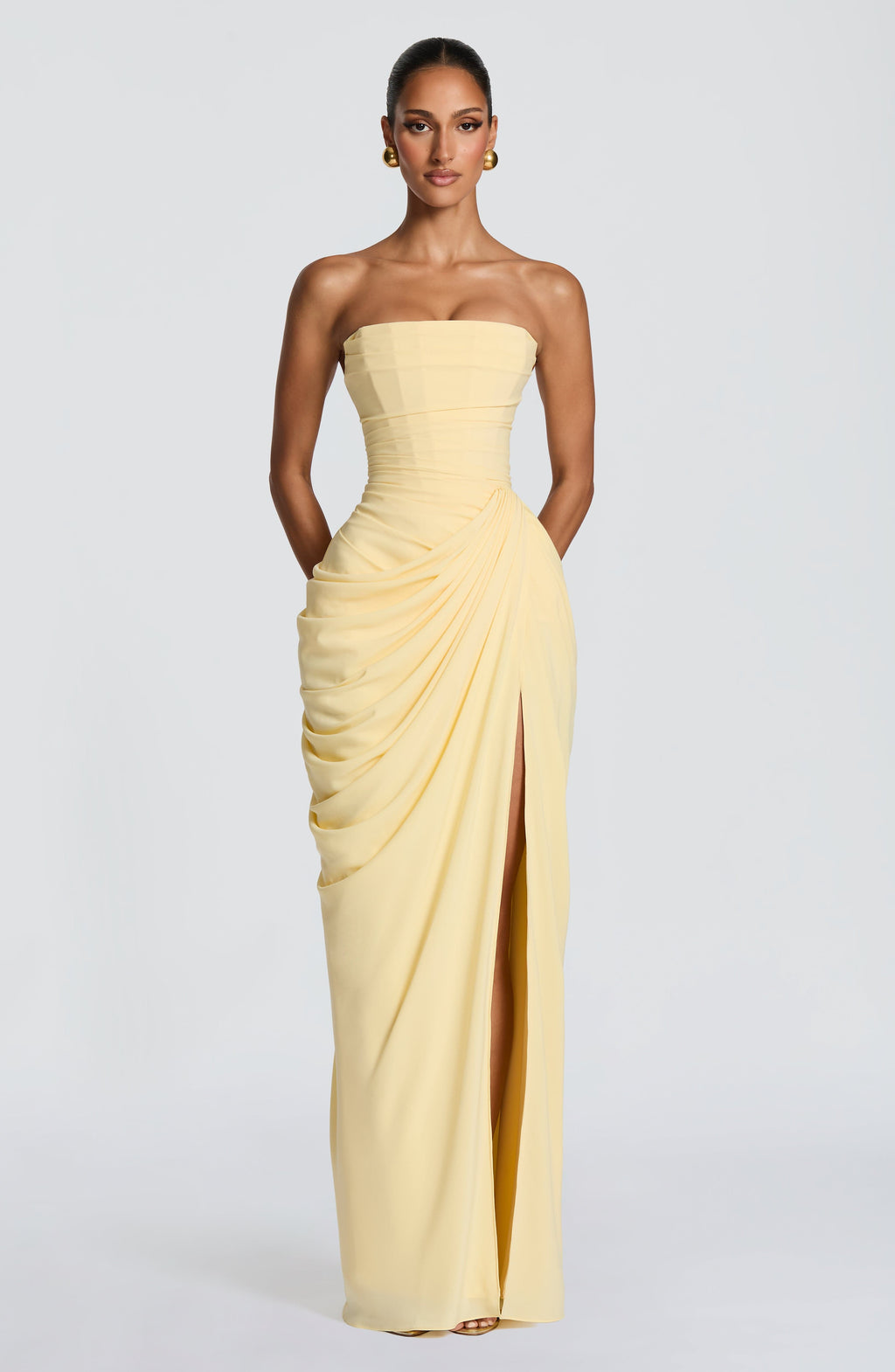 Marjorie  | Maxi Dress with Lace-Up and Side Slit