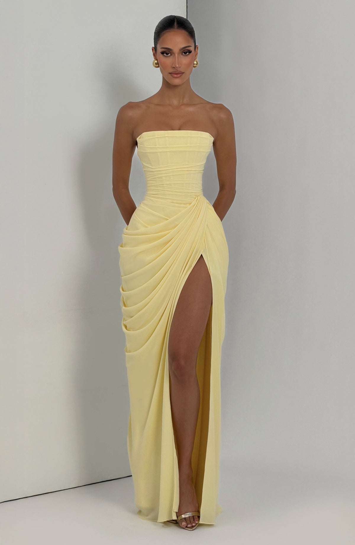 Marjorie  | Maxi Dress with Lace-Up and Side Slit