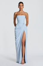 Marjorie  | Maxi Dress with Lace-Up and Side Slit