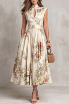 Verity | Women's Sleeveless Floral Midi Dress