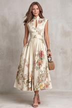 Verity | Women's Sleeveless Floral Midi Dress