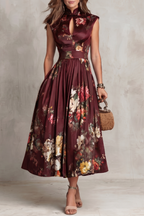 Verity | Women's Sleeveless Floral Midi Dress