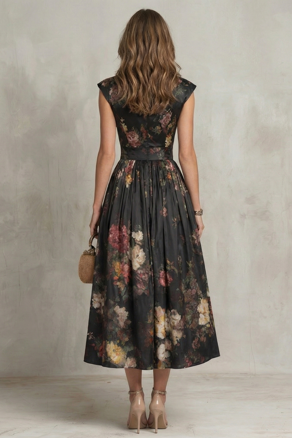 Verity | Women's Sleeveless Floral Midi Dress
