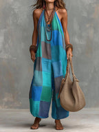 Freya | Patchwork Flowy Jumpsuit