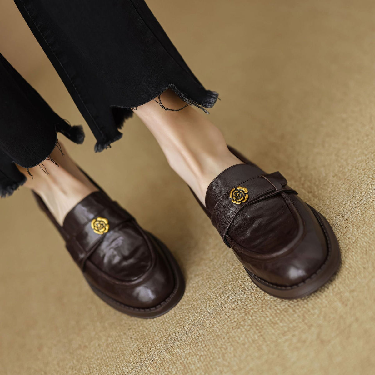 Morrelle | Gold Emblem Loafer