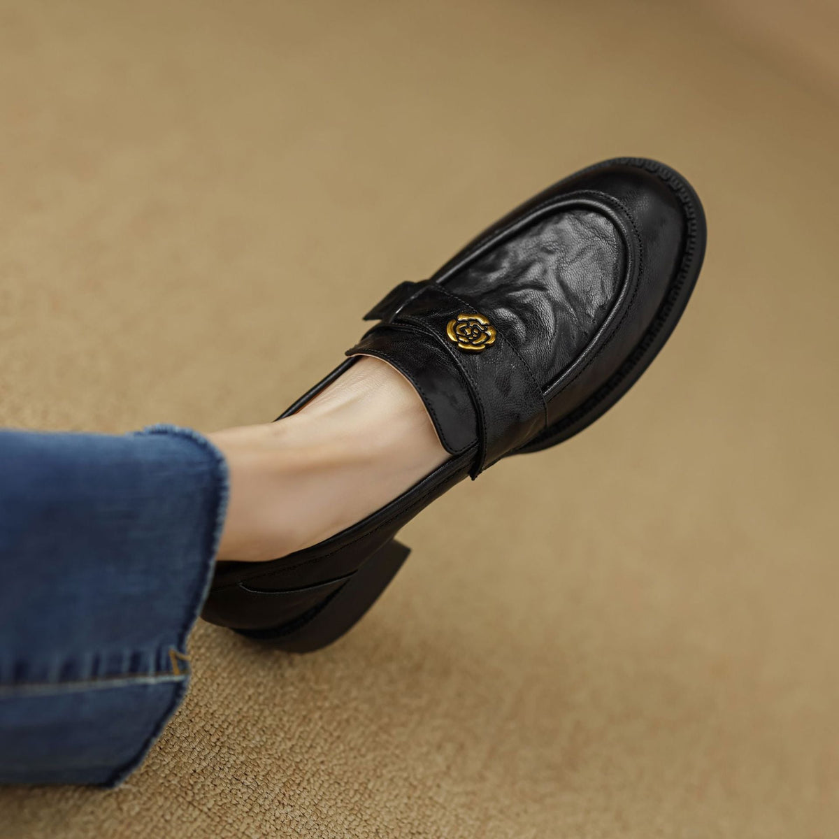 Morrelle | Gold Emblem Loafer