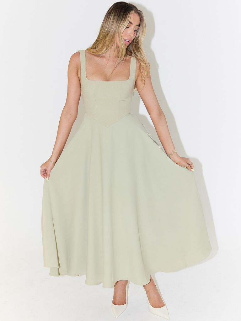 Rosalie | Square Neck Midi Dress
