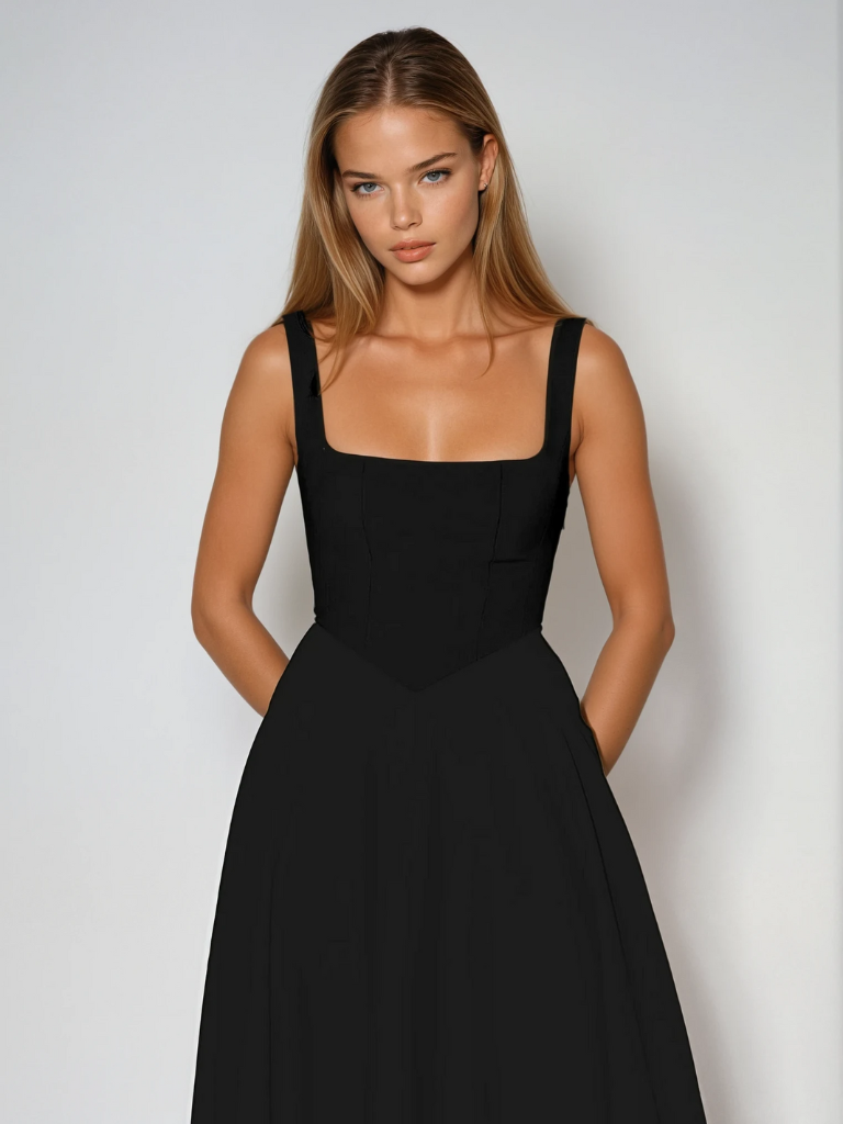 Rosalie | Square Neck Midi Dress