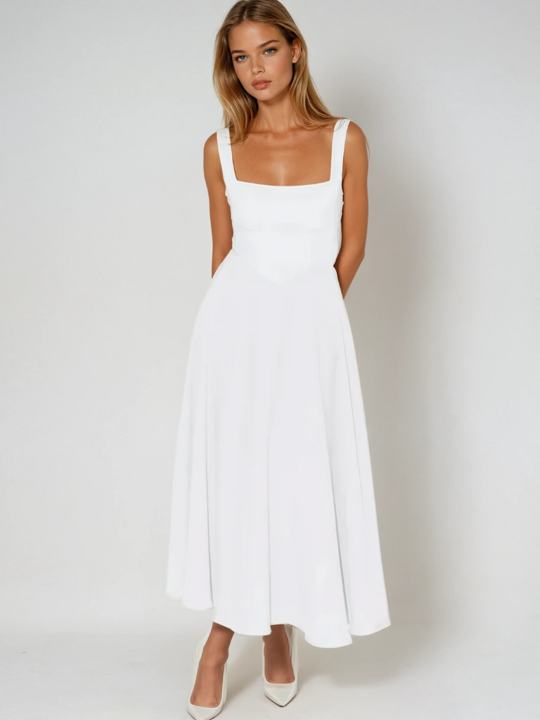 Rosalie | Square Neck Midi Dress