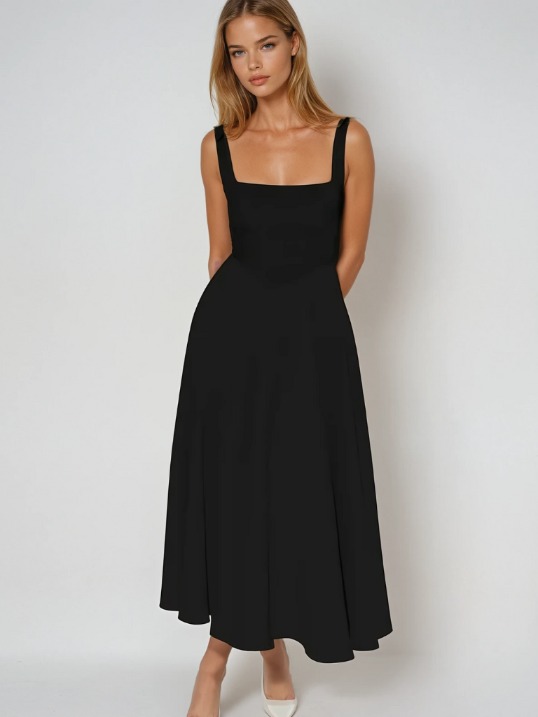 Rosalie | Square Neck Midi Dress