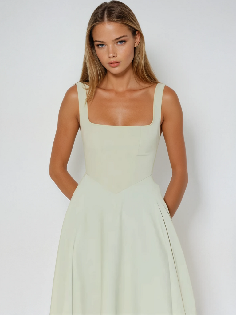 Rosalie | Square Neck Midi Dress
