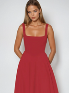 Rosalie | Square Neck Midi Dress