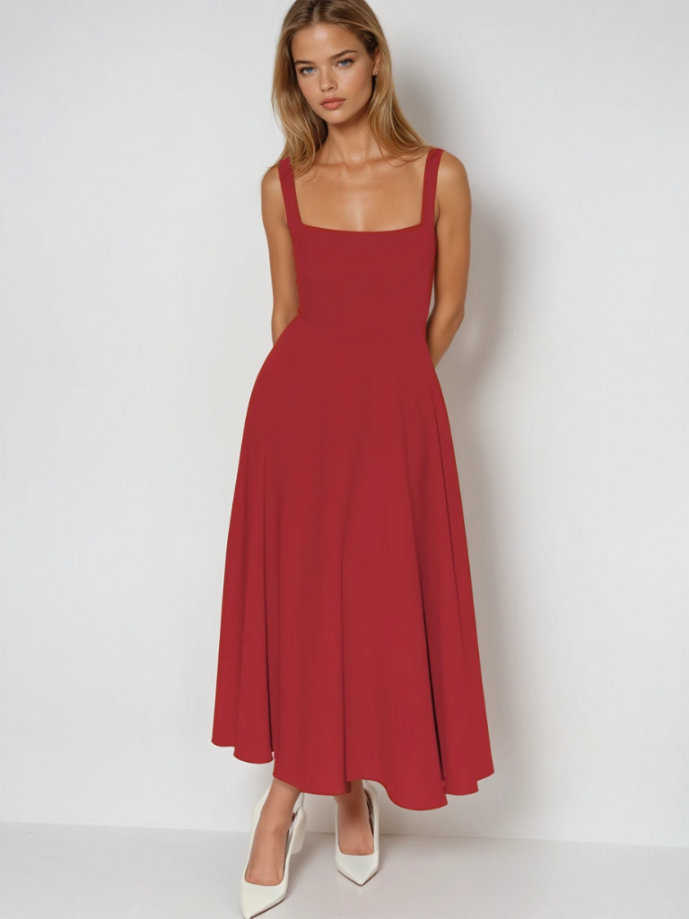 Rosalie | Square Neck Midi Dress