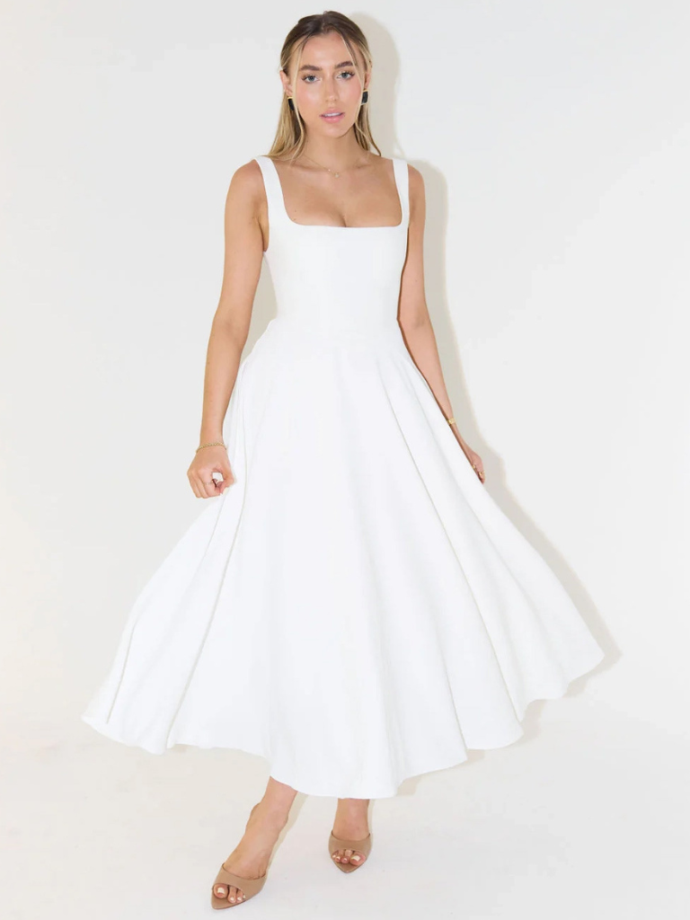 Rosalie | Square Neck Midi Dress