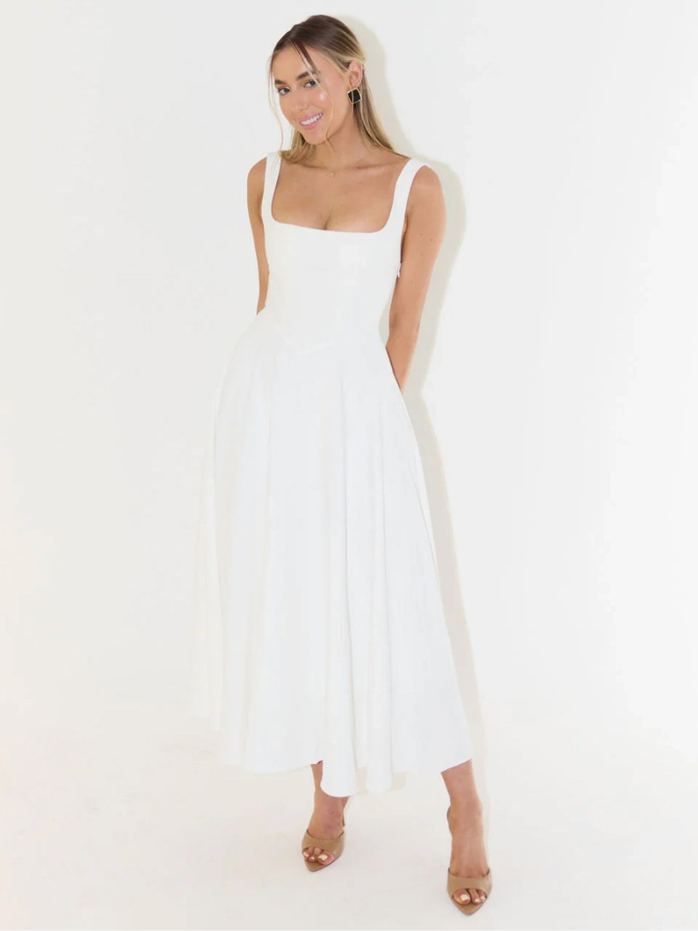 Rosalie | Square Neck Midi Dress