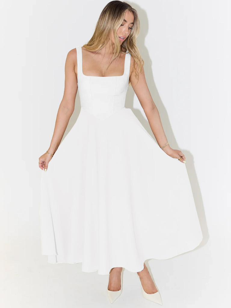 Rosalie | Square Neck Midi Dress