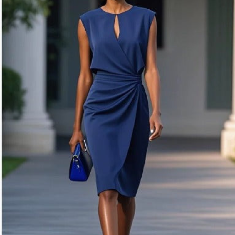 Louise | Graceful Draped Midi Dress