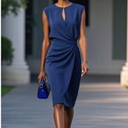 Louise | Graceful Draped Midi Dress