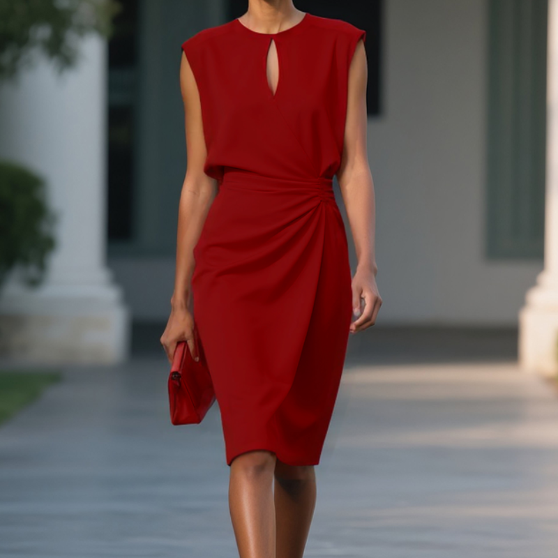 Louise | Graceful Draped Midi Dress