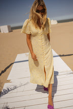 Poppy | Puff Sleeve Midi Dress