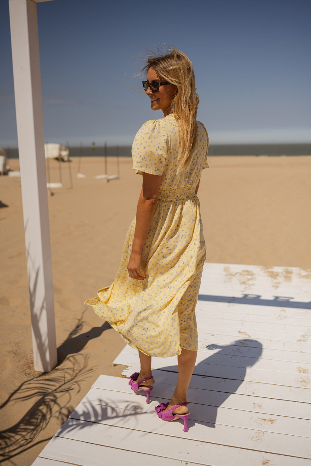 Poppy | Puff Sleeve Midi Dress