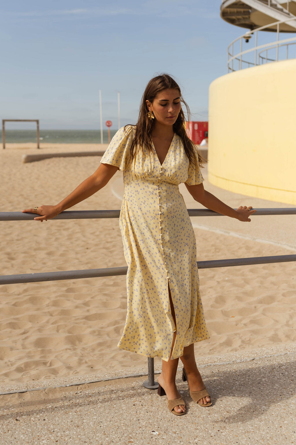 Poppy | Puff Sleeve Midi Dress