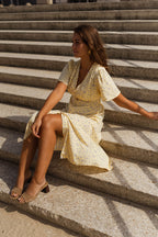 Poppy | Puff Sleeve Midi Dress